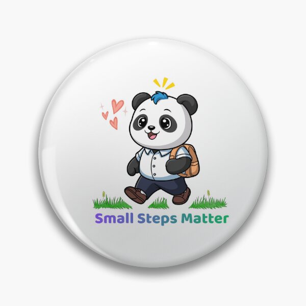 Item preview, Small Steps Matter Cute Panda Motivational Sticker designed and sold by Kick-ArtWorks.