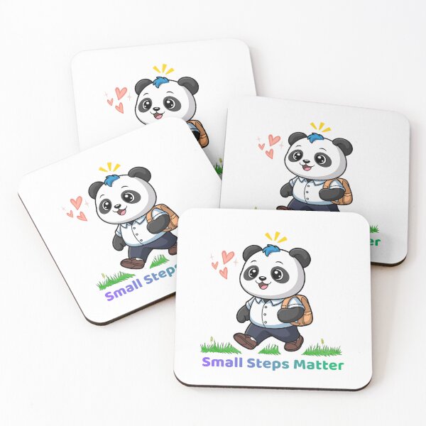 Item preview, Small Steps Matter Cute Panda Motivational Sticker designed and sold by Kick-ArtWorks.
