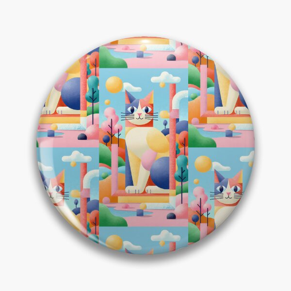 Item preview, Magic Cat in Pastel Geometric Forest designed and sold by Idealforme.