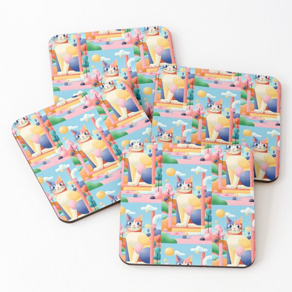 Item preview, Magic Cat in Pastel Geometric Forest designed and sold by Idealforme.