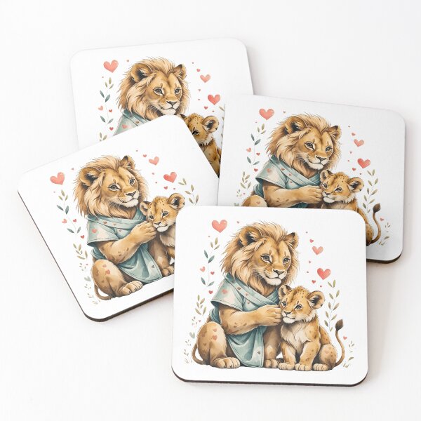 Item preview, Fierce Mama Lion And Baby Cub Watercolor designed and sold by AQUILAKREO.