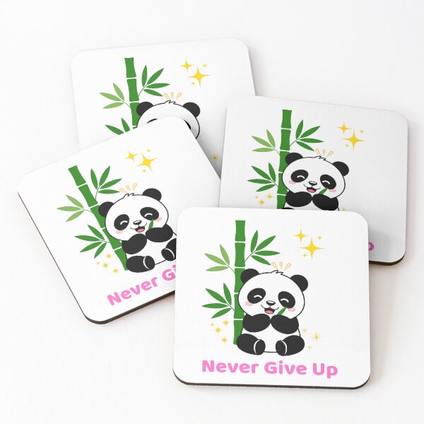 Item preview, Never Give Up Cute Panda Motivational Sticker designed and sold by Kick-ArtWorks.