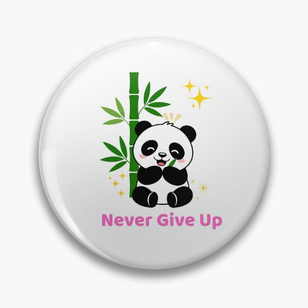 Item preview, Never Give Up Cute Panda Motivational Sticker designed and sold by Kick-ArtWorks.