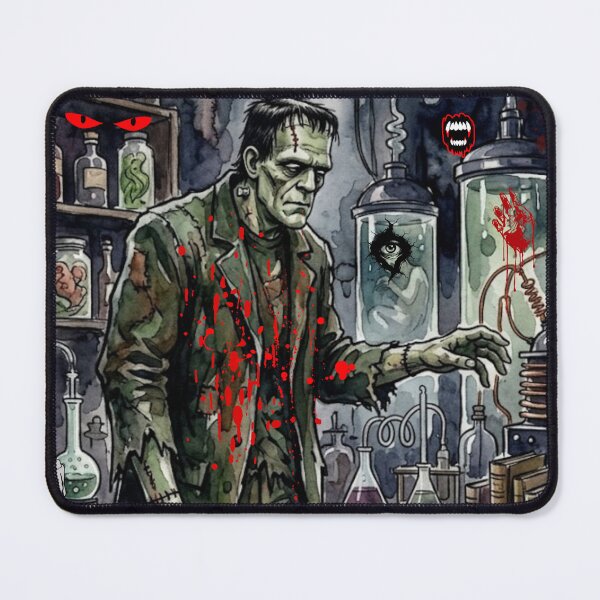 Item preview, Frankenstein's Laboratory Watercolor Spooky Halloween Horror Art designed and sold by VibranPalette.