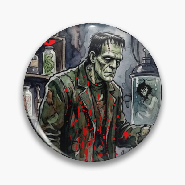 Item preview, Frankenstein's Laboratory Watercolor Spooky Halloween Horror Art designed and sold by VibranPalette.