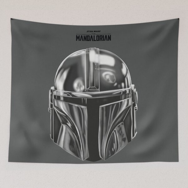 Item preview, Mandalorian Warrior Helmet with Darksaber Galactic Illustration designed and sold by rabardock.