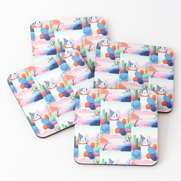 Item preview, Magic Cat in Pastel Geometric Forest designed and sold by Idealforme.