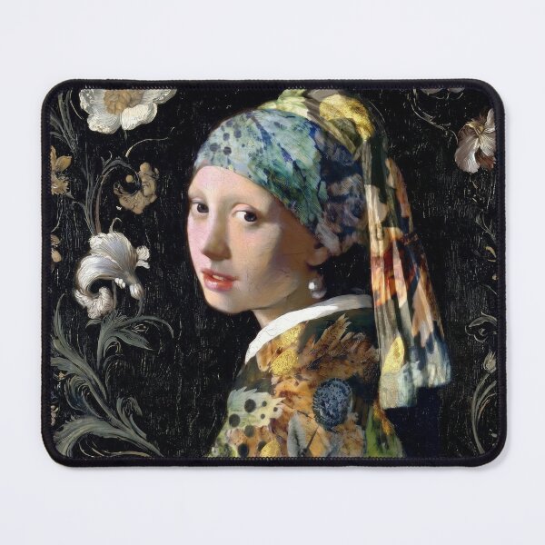 Item preview, Floral Interpretation of Girl with a Pearl Earring designed and sold by Shecreatescomics.