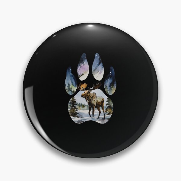 Item preview, Moose Winter Paw Print Art designed and sold by Timowo Studio | Fine Line Wildlife Art & Modern Nature Graphics.