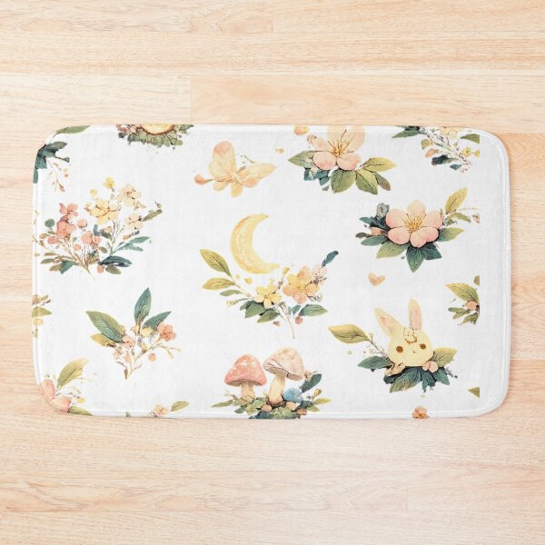 Item preview, Whimsical Cottagecore Floral Pattern | Moon Bunny Mushroom Botanical Art designed and sold by Rixben.