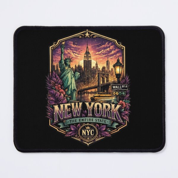 Item preview, New York City Travel Poster Vintage Badge Design designed and sold by Wandering Threads.
