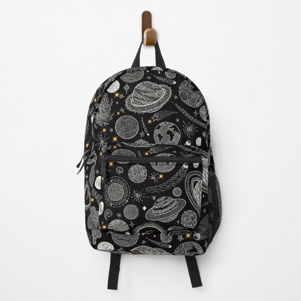 Item preview, Black and White Celestial Space Galaxy Planets pattern designed and sold by FahdSpaceArt.