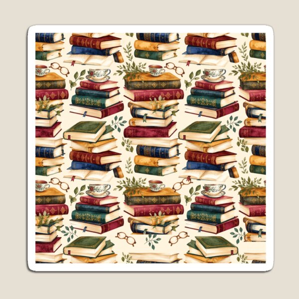 Item preview, Bookshelf Library Cozy Watercolor Seamless Pattern designed and sold by Inkworksbyshery.