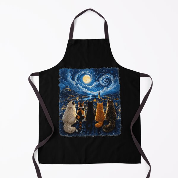 Item preview, Cat Starry Night Cats Rooftop Scene designed and sold by Randomera.