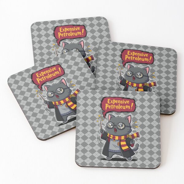 Item preview, Cute Kitten Potter Gray Cat - Expensive Petroleum! Funny Cats designed and sold by Juka-Arts-CC.