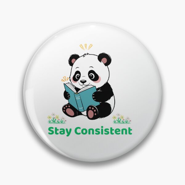 Item preview, Stay Consistent Cute Panda Motivational Stickerl designed and sold by Kick-ArtWorks.