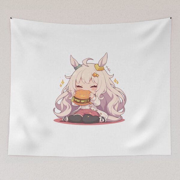 Item preview, Biwa Hayahide Uma Musume Chibi Burger Soft Sparkle designed and sold by earlobejerk.