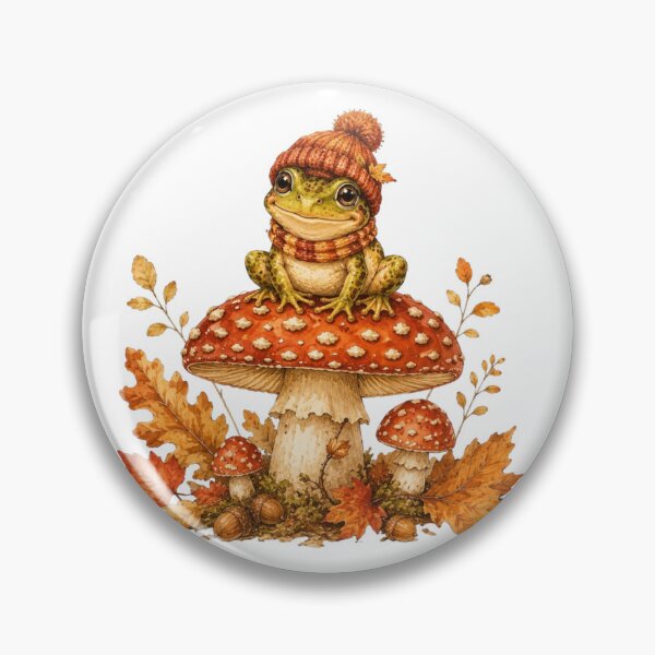 Item preview, Cute Frog Mushroom Toadstool Autumn Forestcore Goblincore designed and sold by AQUILAKREO.