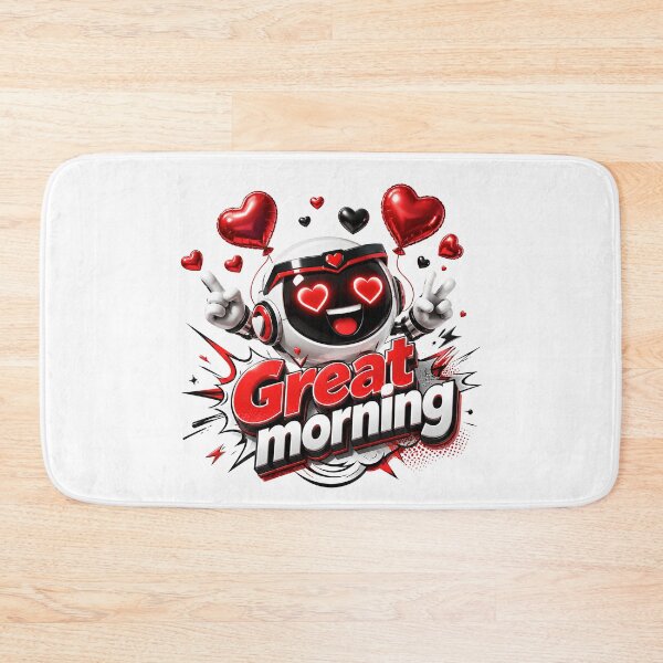 Item preview, Great Morning Heart-Bot Cheer designed and sold by BlissBlvdShop.