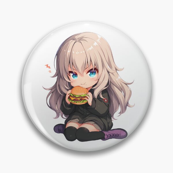 Item preview, Und Erika Itsumi Girls Und Panzer Anime Cute Chibi Burger Kawaii Pastel designed and sold by earlobejerk.