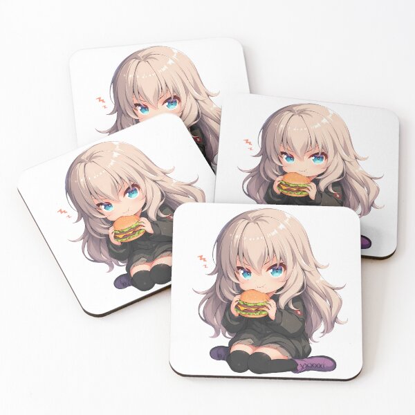 Item preview, Und Erika Itsumi Girls Und Panzer Anime Cute Chibi Burger Kawaii Pastel designed and sold by earlobejerk.