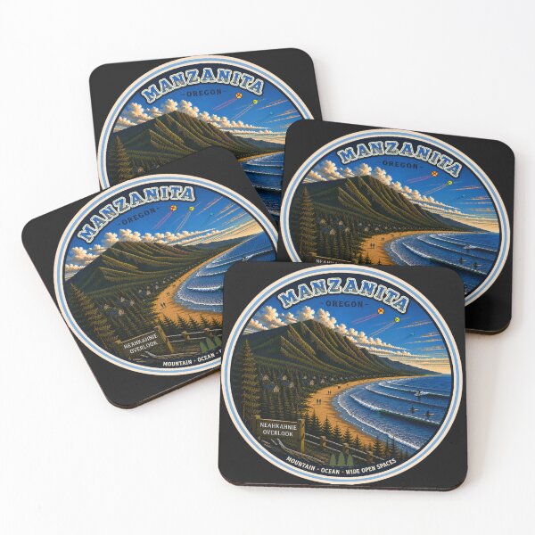 Item preview,  Manzanita Oregon Vintage Coastal Badge | Neahkahnie Overlook Beach Travel Sticker designed and sold by Swanny's Custom T-shirt and Gift Designs.