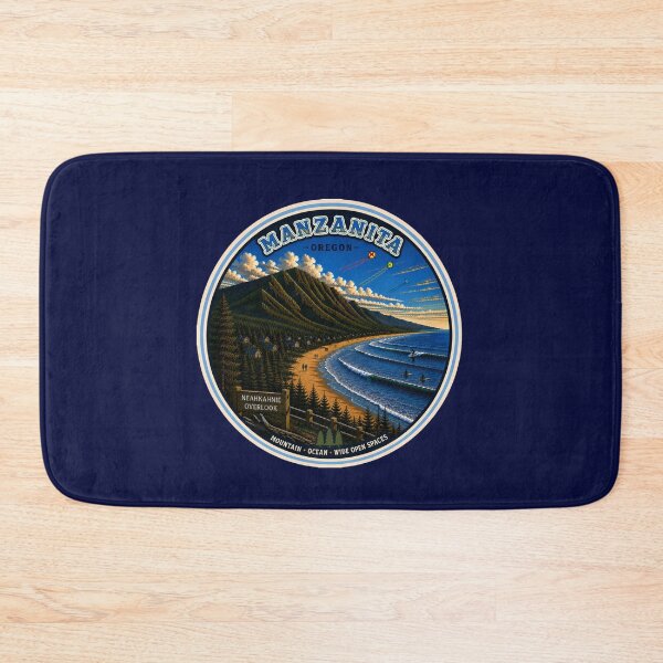 Item preview,  Manzanita Oregon Vintage Coastal Badge | Neahkahnie Overlook Beach Travel Sticker designed and sold by Swanny's Custom T-shirt and Gift Designs.