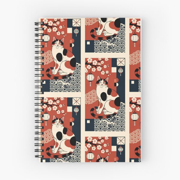 Item preview, Traditional Japanese Calico Cat with Waves and Lanterns designed and sold by Idealforme.