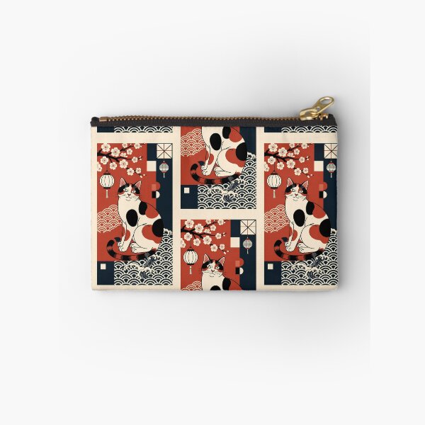 Item preview, Traditional Japanese Calico Cat with Waves and Lanterns designed and sold by Idealforme.