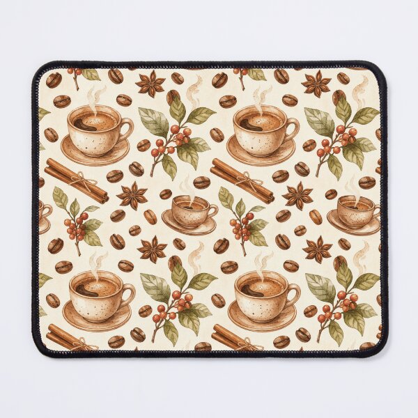 Item preview, Coffee Morning Ritual Watercolor Cozy Seamless Pattern designed and sold by Inkworksbyshery.