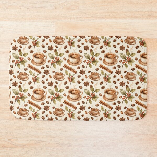 Item preview, Coffee Morning Ritual Watercolor Cozy Seamless Pattern designed and sold by Inkworksbyshery.