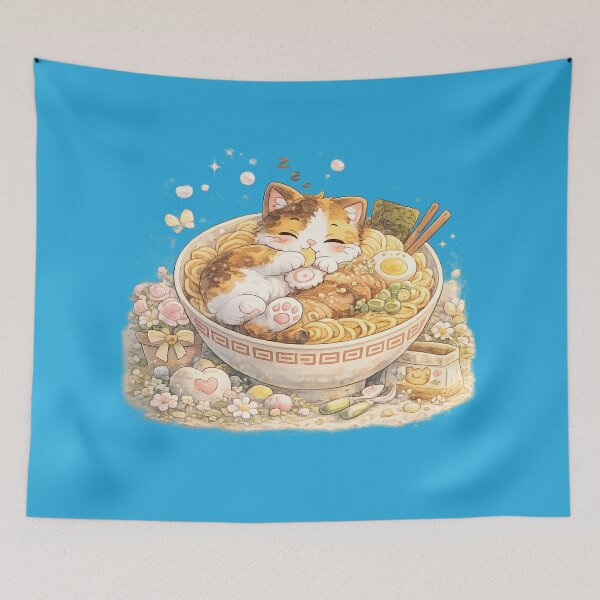 Item preview, Mochi Cozy Cat – Dreamy Ramen Nap designed and sold by Mochi Studio.