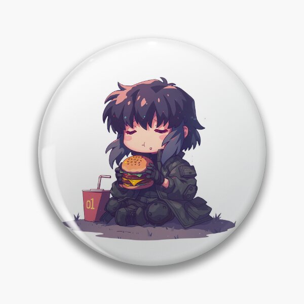 Item preview, Mokoto Kusanagi Mokotokusanagi Ghost In The Shell Chibi Kawaii Burger Anime Calm Focused Mood designed and sold by earlobejerk.