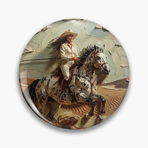 Item preview, Cowgirl Riding Appaloosa Horse Through Textured Western Desert Landscape With Motion and Freedom designed and sold by LisaMise.