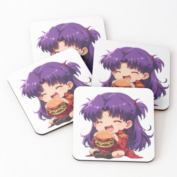 Item preview, Misato Katsuragi Neon Genesis Evangelion Chibi Burger Red Mood designed and sold by earlobejerk.