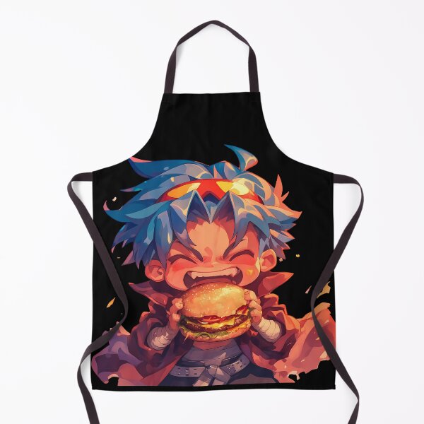 Item preview, Kamina Gurren Lagann Anime Chibi Kawaii Burger Fiery Blue Hair designed and sold by earlobejerk.