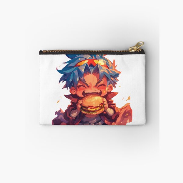 Item preview, Kamina Gurren Lagann Anime Chibi Kawaii Burger Fiery Blue Hair designed and sold by earlobejerk.