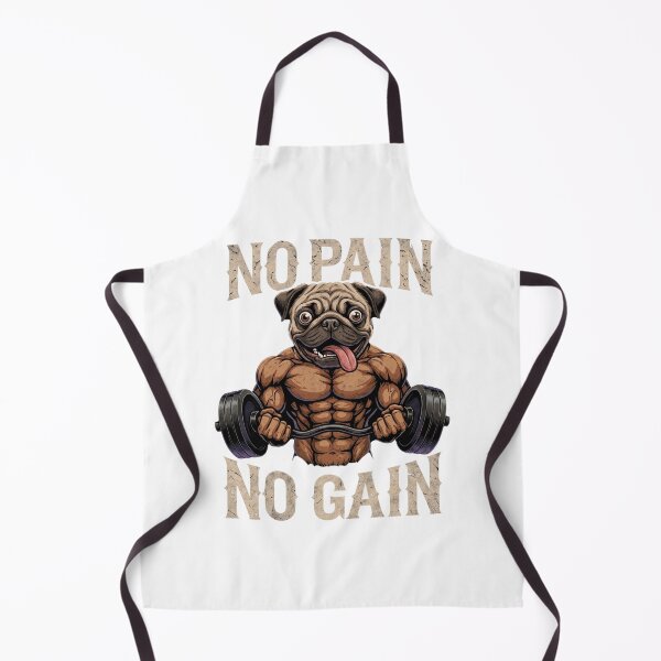 Item preview, Muscular Pug "No Pain No Gain" designed and sold by Joruproyect.