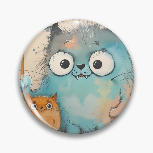 Item preview, Big Monster Teaches Little Cat - Quirky Art Teacher Doodle designed and sold by OopsIDrewIt.