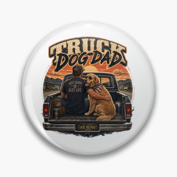Item preview, Truck Dog Dad Golden Retriever Pickup Kawaii T-Shirt Sticker designed and sold by Ashley critters.