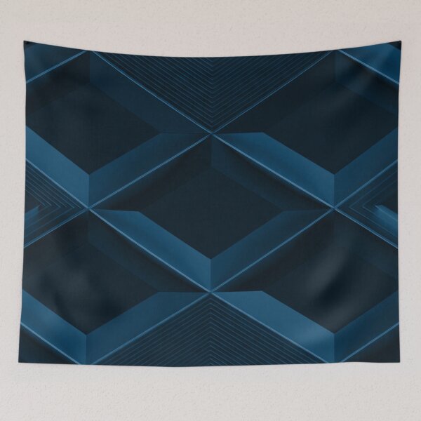 Item preview, Deep Navy Blue 3D Diamond Pattern designed and sold by IntelliMindDesigns.