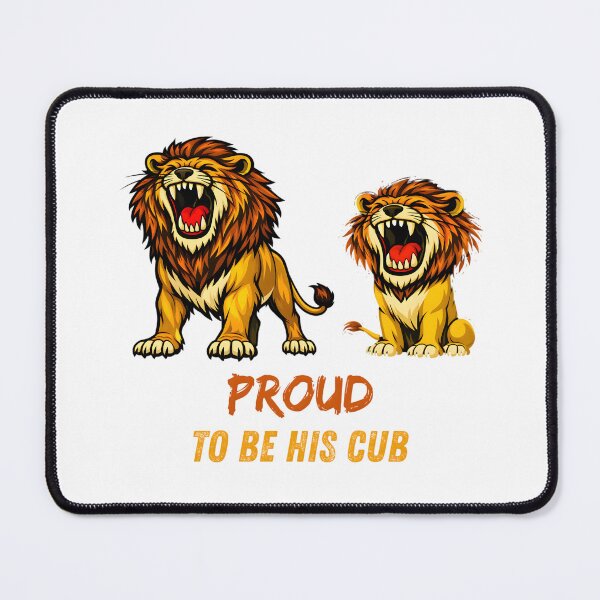 Item preview, Proud to Be His Cub – Lion Father and Child Illustration designed and sold by ROARSOME DESiGNS.