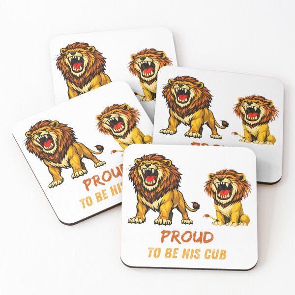 Item preview, Proud to Be His Cub – Lion Father and Child Illustration designed and sold by ROARSOME DESiGNS.
