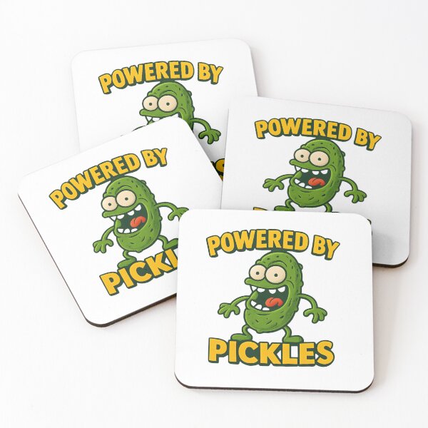 Item preview, Powered by Pickles – Funny Pickle Lover Design designed and sold by Basma Designs | Funny Shirts, Stickers & Mugs.