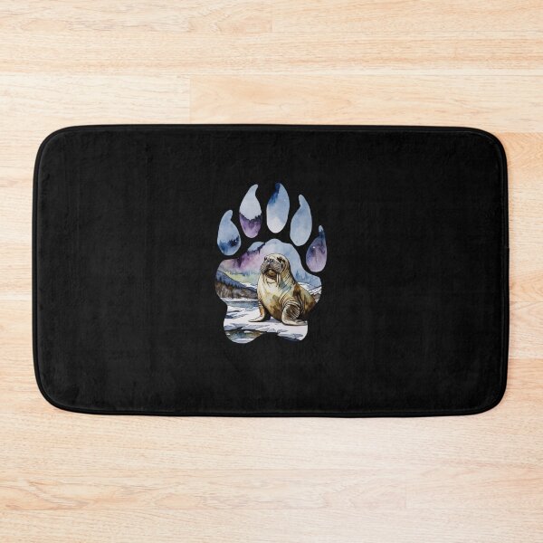 Item preview, Walrus Winter Paw Print Art designed and sold by Timowo Studio | Fine Line Wildlife Art & Modern Nature Graphics.