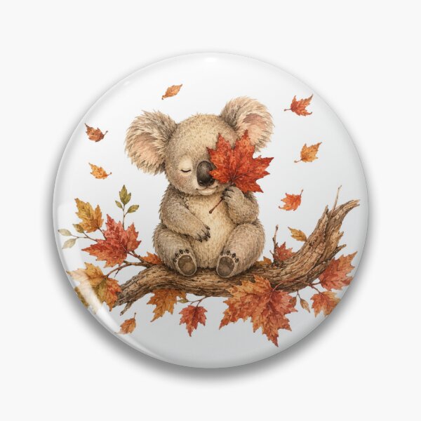 Item preview, Cute Koala Red Maple Leaf Autumn Fall Aesthetic designed and sold by AQUILAKREO.