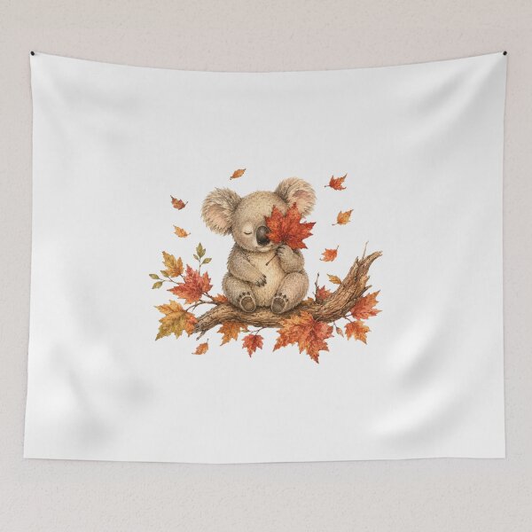 Item preview, Cute Koala Red Maple Leaf Autumn Fall Aesthetic designed and sold by AQUILAKREO.