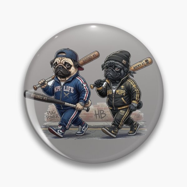 Item preview, Bruno & Rocky - Pug Thug Brothers designed and sold by mikemuchu.