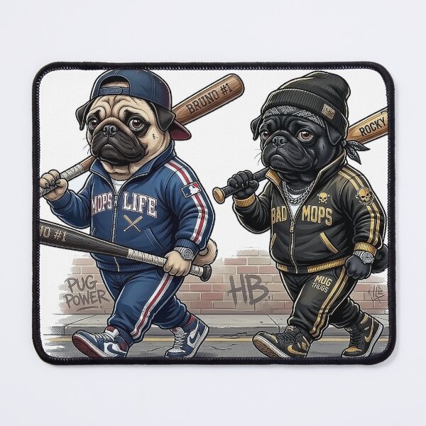 Item preview, Bruno & Rocky - Pug Thug Brothers designed and sold by mikemuchu.