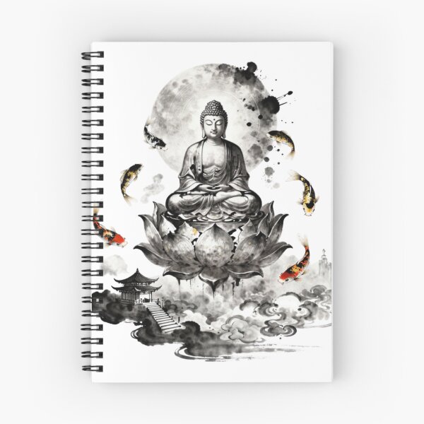 Item preview, Buddha on Lotus with Koi Fish Painting designed and sold by vsl363.